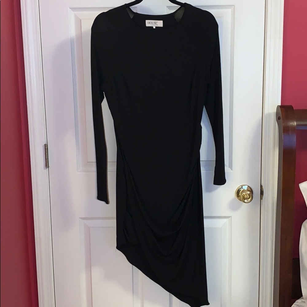 House of CB London long sleeve asymmetrical dress